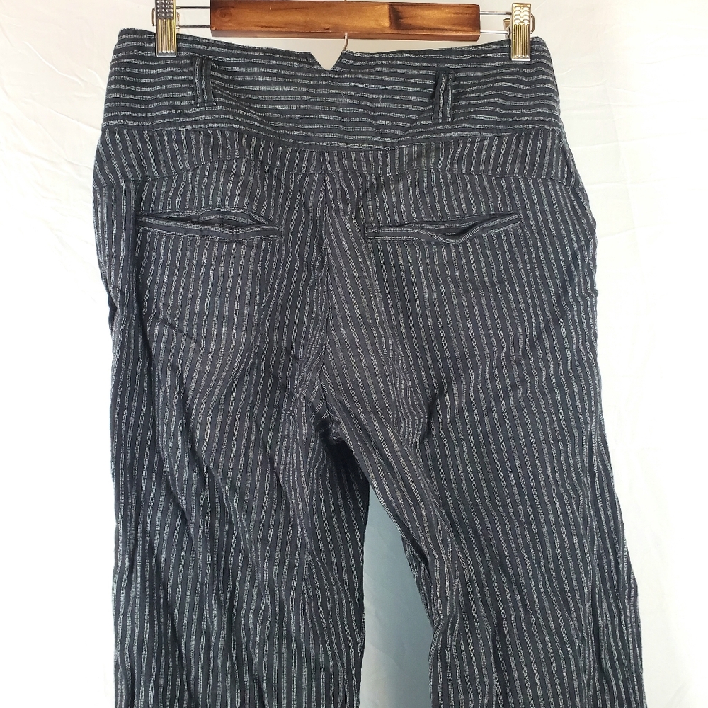 Sundance Amelia‎ Black Striped Linen Trouser Pants - Picture 7 of 10